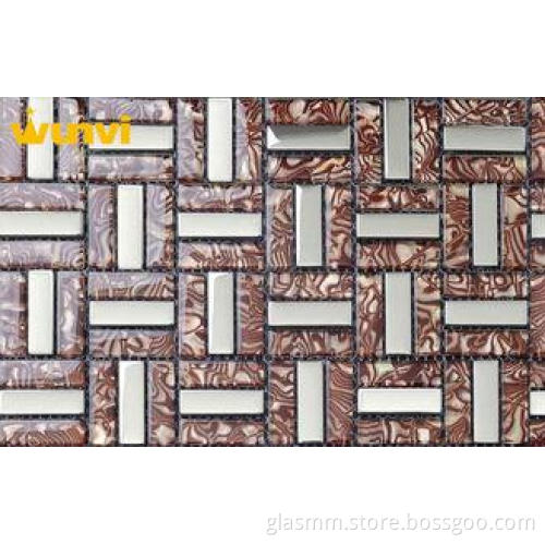 Washable Bathroom Mosaic Tiles Pattern , Strip Mosaic Art G